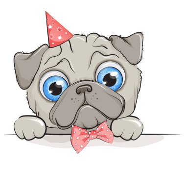 Büyük mavi gözlü komik köpek yavrusu