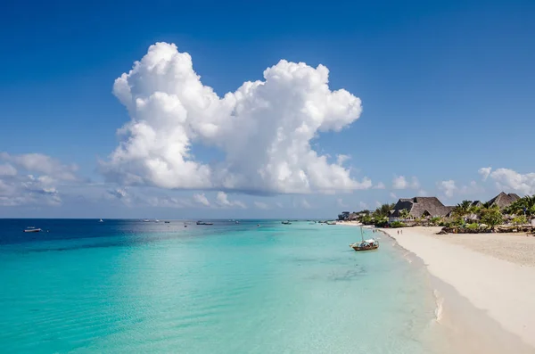 Nungwi Beach na wyspie Zanzibar Obrazek Stockowy