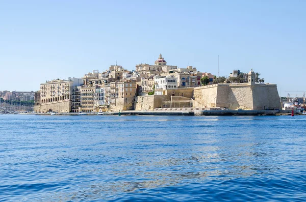 A vista da península de Senglea com Fort Saint Michael — Fotografia de Stock