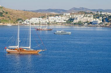 Bodrum beyaz şehir denizden görünümünü