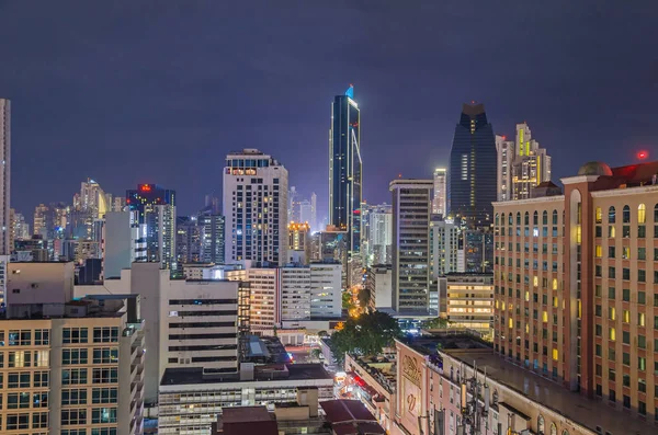 Skyline z Panama City w nocy — Zdjęcie stockowe