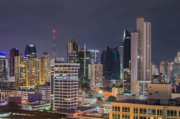 Skyline z Panama City w nocy Obraz Stockowy