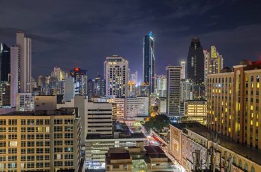 Panama şehir manzarası, gece
