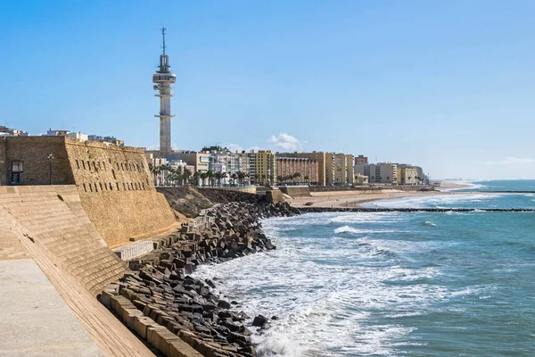 Seaside Promenade Avenida Fernandez Ladreda Telecommunications Tower Tavira Tower Also — Stock Photo, Image