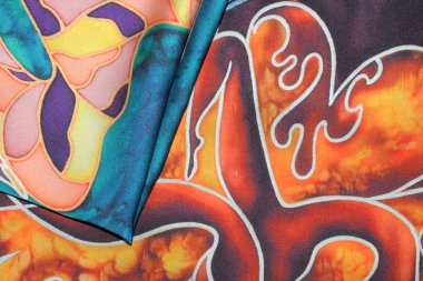 Kumaşın arka plan, ipek ekran ve el yapımı bir deseni olan yüzeyi.