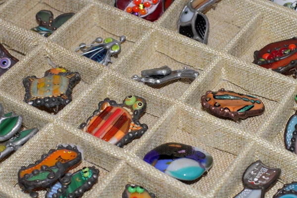 Glasschmuck Fusing Handmade Box Mit Zellen — Stockfoto