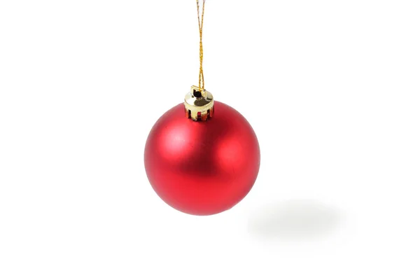 白色背景的红球 新年或圣诞假期的概念 文字的地方 — 图库照片