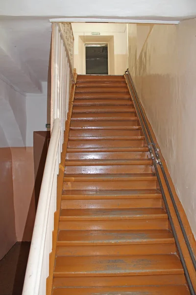 Una Escalera Madera Casa Principal Una Antigua Mansión — Foto de Stock