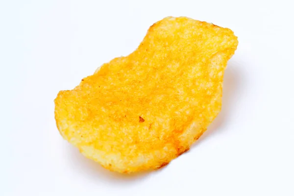 Chips from natural potatoes on a white background close-up. — Stock Photo, Image