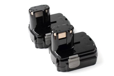 Lithium battery for hand tools or equipment, white background, isolate.