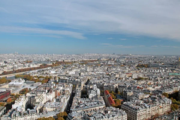 Luchtfoto Van Het Centrum Heldere Blauwe Lucht Herfstkleuren — Stockfoto