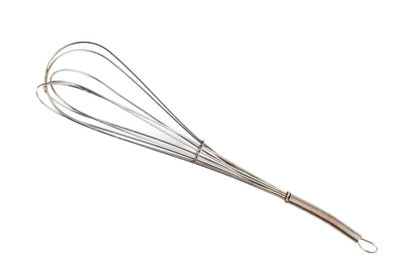 Kitchen Whisk Whipping White Background Top View Close Isolate — Stock Photo, Image