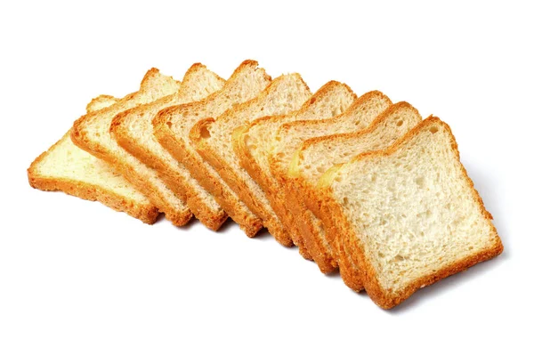 Нарезанный Хлеб Бутербродов Тостов Крупный План Белый Фон Пространство Копирования — стоковое фото