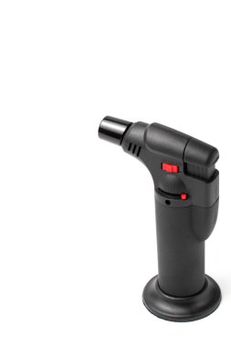 Beyaz arkaplanda bar ve mutfak için gaz yakıcı, kopyalama alanı, izole.