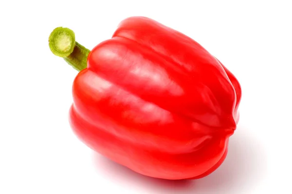 Pimiento Rojo Dulce Cerca Sobre Fondo Blanco Aislar — Foto de Stock