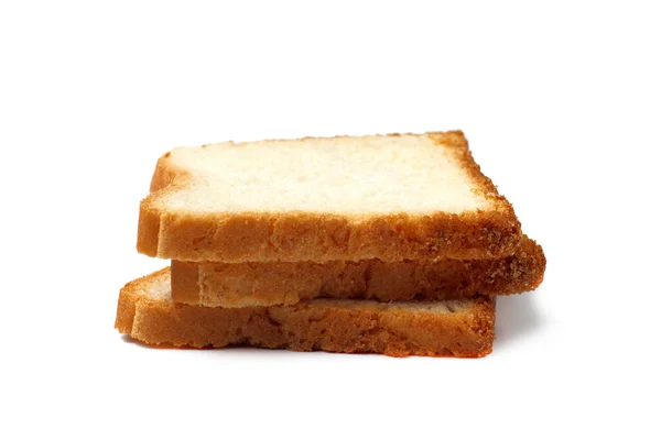 Нарезанный Хлеб Бутербродов Тостов Крупный План Белый Фон Пространство Копирования — стоковое фото