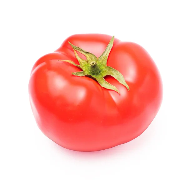 Rote Bio Tomate Nahaufnahme Weißer Hintergrund Isoliert — Stockfoto