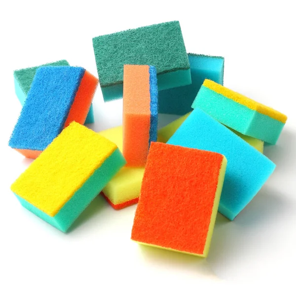 Kitchen Sponges Close White Background Royalty Free Stock Photos