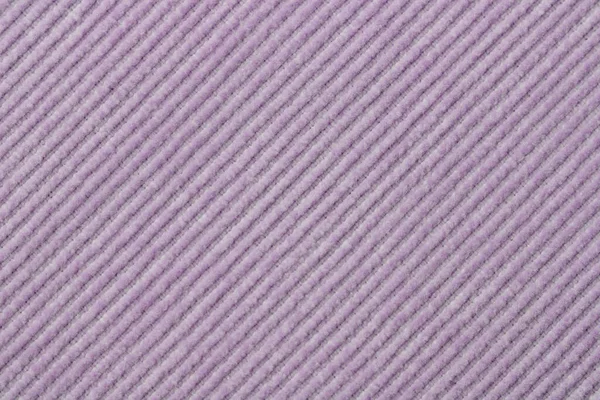 Fabric with stripes purple color background, flat lay, top view, copy space.