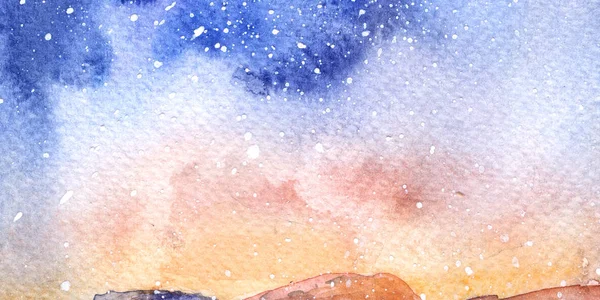 Space Starry Sky Galaxy Picture Paper Watercolor Background — ストック写真