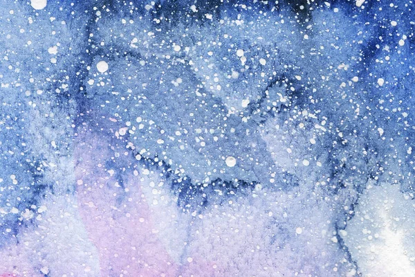 Night Landscape Space Starry Sky Galaxy Picture Paper Watercolor Background — 스톡 사진