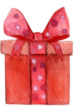 Noel 'de. Mutlu noeller. hediye ve selamlama suluboya çizimi. Mutlu yıllar.