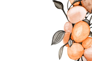 wreath. Happy Easter. postcard. background. multi-colored eggs. leaves. Spring. watercolor