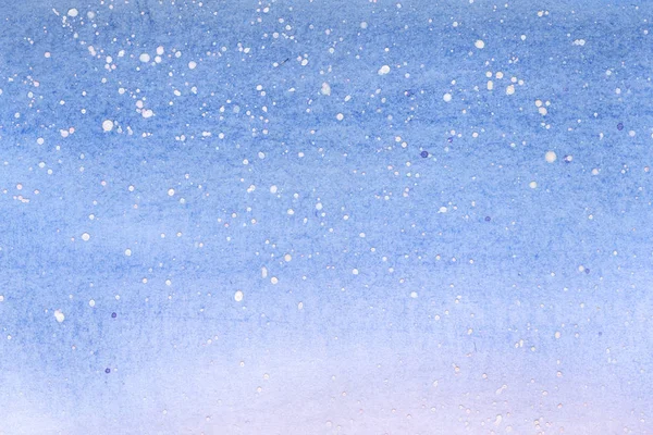 Modrá Obloha Akvarel Sníh Zima Pozadí — Stock fotografie