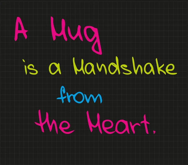 Hug is a handshake — Stock Vector