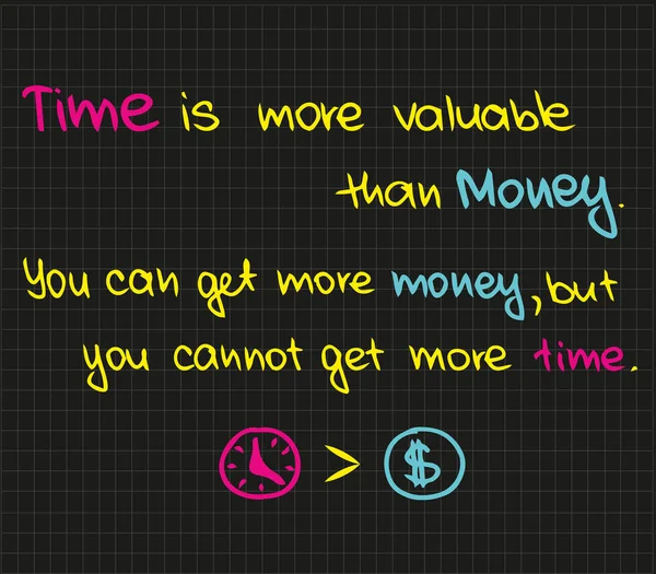 Il tempo è più prezioso del denaro — Vettoriale Stock