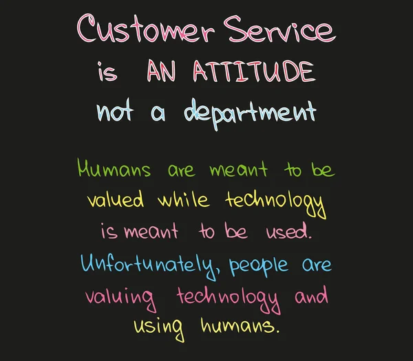 Customer Service description of attitude to people — Stock Vector