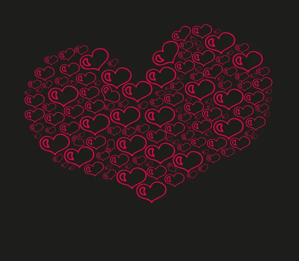 大心脏是由小心脏组成的 — 图库矢量图片