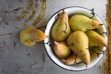 Armut kase küçük çizgi karakter olarak. Rustik vintage tarzı