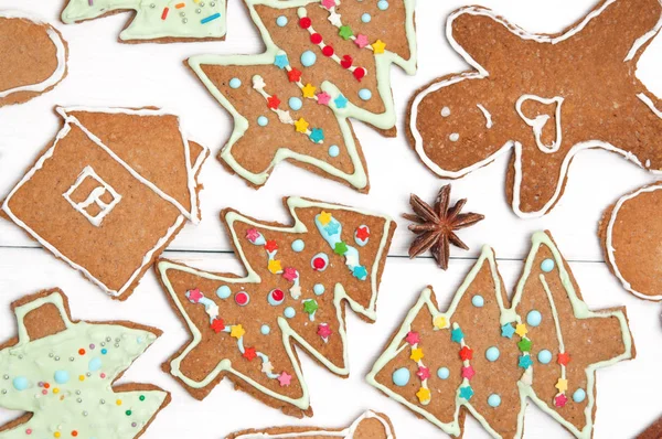Xmas ginger cookies. Christmas trees and men