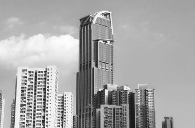 Hong Kong 'daki yüksek katlı ofis binası ve konut binası.