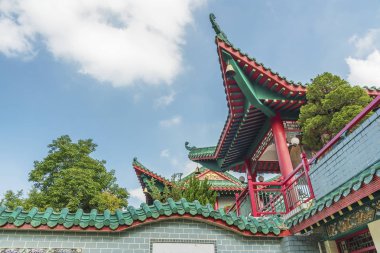 Hong Kong'daki tarihi Çin tapınağının detayları