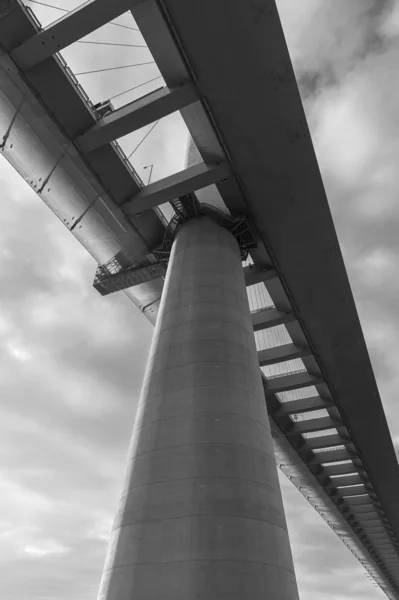 Detalhes Ponte Suspensa Vista Baixo — Fotografia de Stock