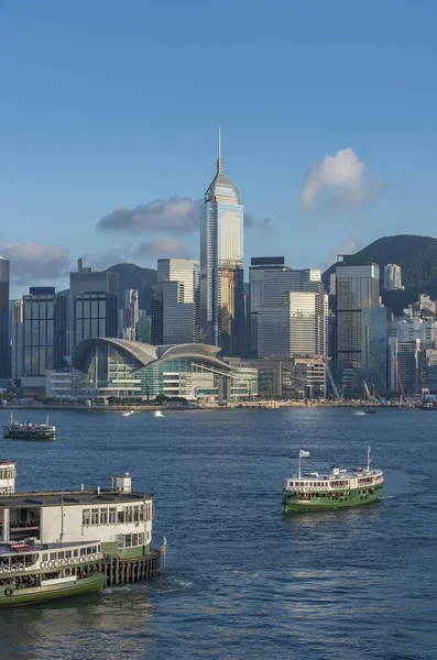 Skyline of Victoria Harbor i Hongkong stad — Stockfoto