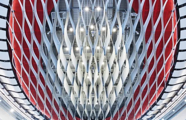 Soffitto di architettura moderna. costruzione astratto sfondo patern — Foto Stock