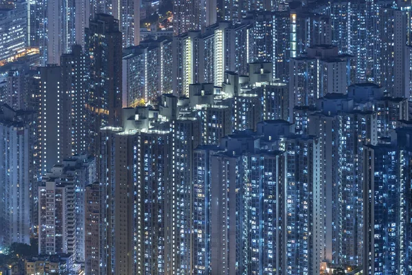 Vista aérea do edifício residencial de alta elevação na cidade de Hong Kong — Fotografia de Stock