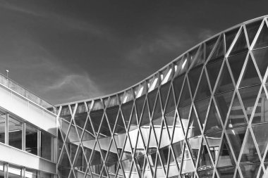 Modern mimarinin dış cephesi. soyut arkaplan oluşturuluyor