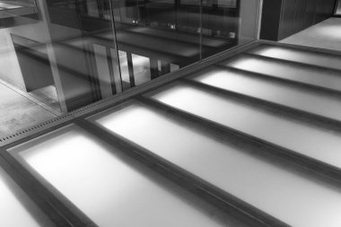 Modern yaya geçitlerinin iç görünümü. Soyut arkaplan oluşturuluyor