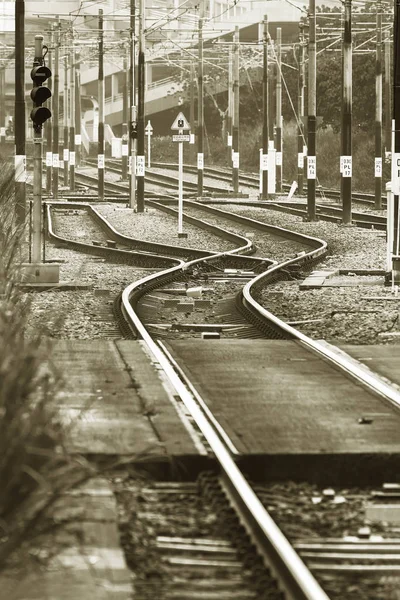Boş Demiryolu Hattını Kapatın — Stok fotoğraf