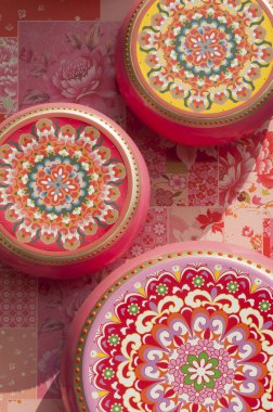 closeup view of Chinese Drum. Oriental background