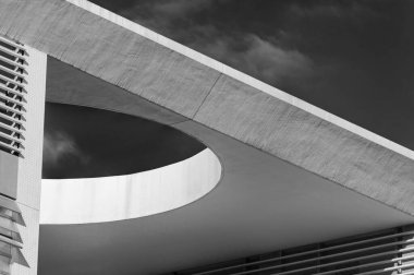 Modern mimarinin dış cephesi. soyut arkaplan oluşturuluyor