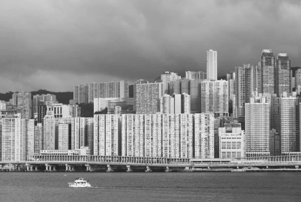 홍콩 시의 스카이라인 과 항 구 — 스톡 사진