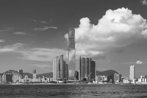 Panorama del Skyline del puerto de Victoria de la ciudad de Hong Kong —  Fotos de Stock