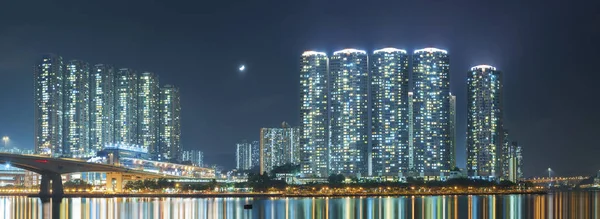 Port hong kong nocą — Zdjęcie stockowe
