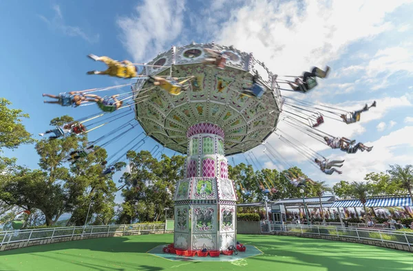 Hong Kong, China - July 24, 2019 : carousel in motion in Ocean Park. Ocean Park is situated in Wong Chuk Hang and Nam Long Shan in the Southern District of Hong Kong, China. — ストック写真