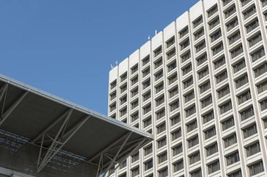 Modern binanın dış cephesi. Mimari soyut arkaplan